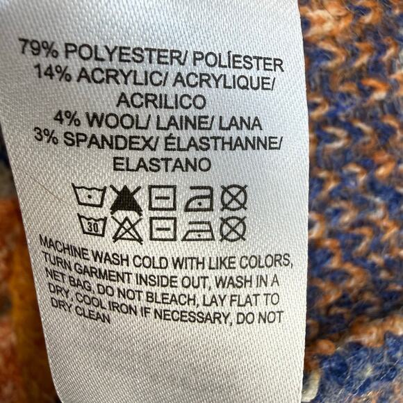 Lucky Brand Sweater Women's M Orange Blue Yellow Southwestern Design NWT - Picture 7 of 10